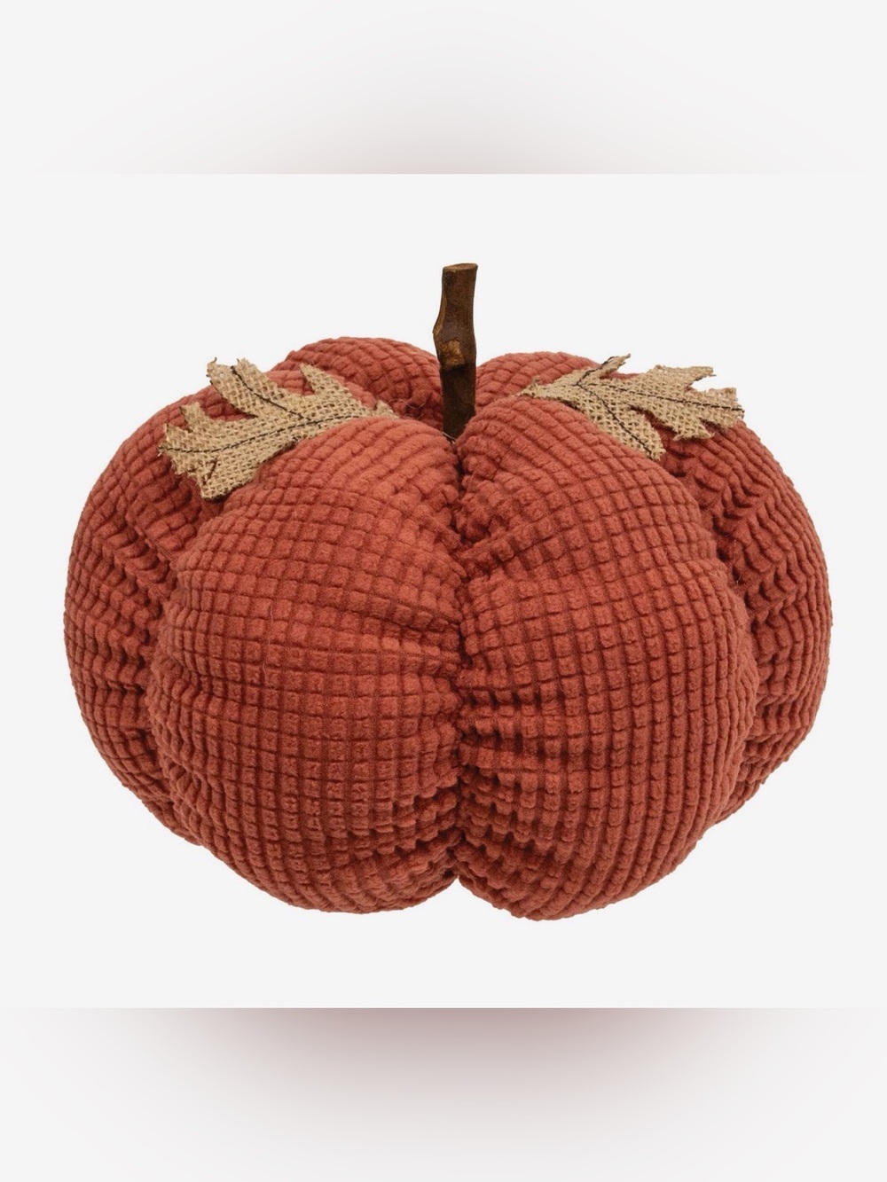 Textured Fabric Pumpkin - Rust Orange—Decor-New